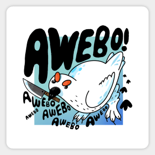 Awebo! Ptarmigan Bird with Knife Meme Magnet